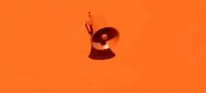 orange megaphone on orange wall