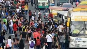 Filipino time - people waiting for transport