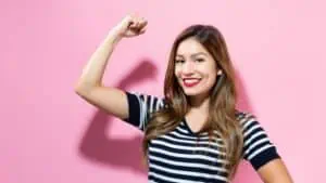 woman showing strong arms