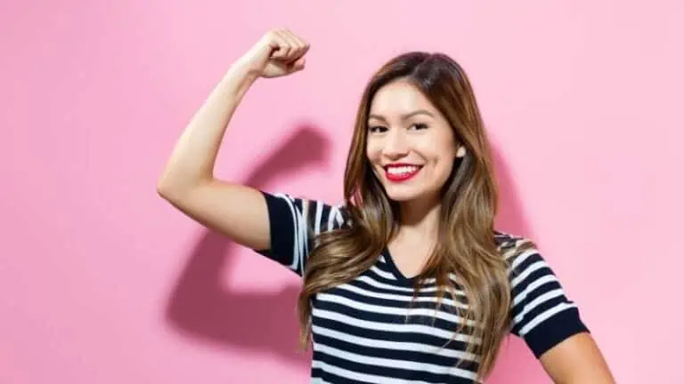 woman showing strong arms