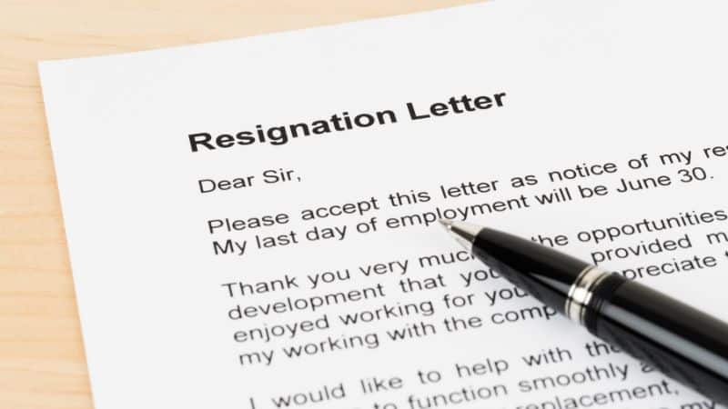 resignation letter